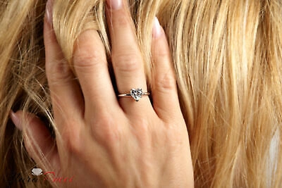 Pre-owned Pucci 1.0ct Heart Shaped Cut Engagement Ring 14k White Gold Simulated Diamond In White/colorless