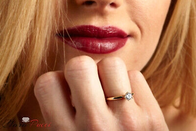 Pre-owned Pucci 2ct Round Designer Statement Bridal Classic Ring 14k Yellow Gold Real Moissanite In White/colorless