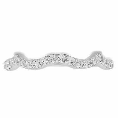 Pre-owned Pucci 0.30 Ct Round Curved Wedding Bridal Band 14k White Gold Simulated Diamond In White/colorless