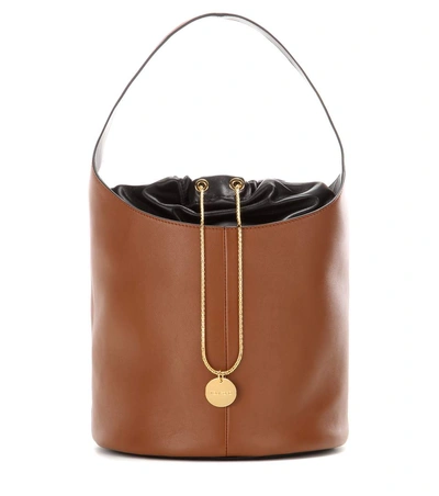 Tom Ford Miranda Medium Leather Bucket Bag In Liscuit