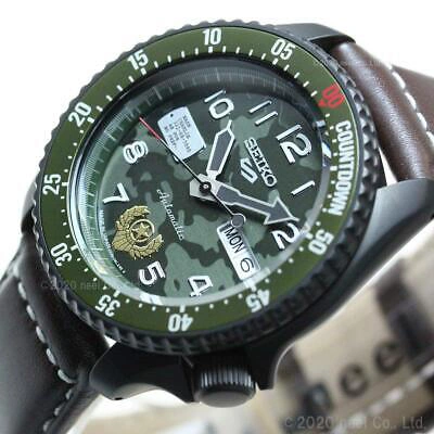 Pre-owned Seiko 5 Sports X Street Fighter V Guile Sbsa081 Automatic Men's Watch Leather