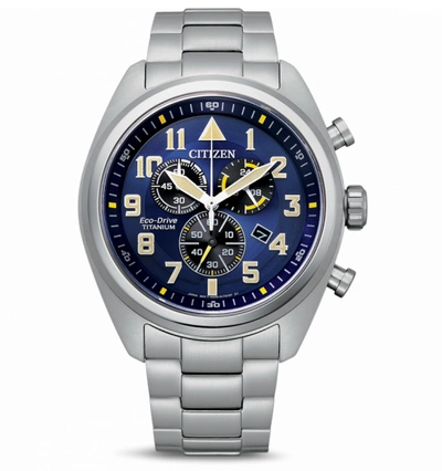 Pre-owned Citizen Super Titanium Chronograph Garrison Eco-drive Sapphire Watch At2480-57l