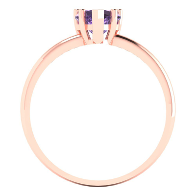 Pre-owned Pucci 1 Ct Heart Cut Designer Statement Bridal Classic Alexandrite Ring 14k Pink Gold In Purple