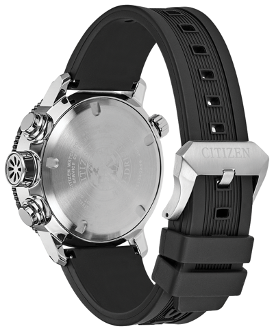 Pre-owned Citizen Promaster Altichron Eco Dr Black Dial Rubber Band Men's Watch Bn5058-07e