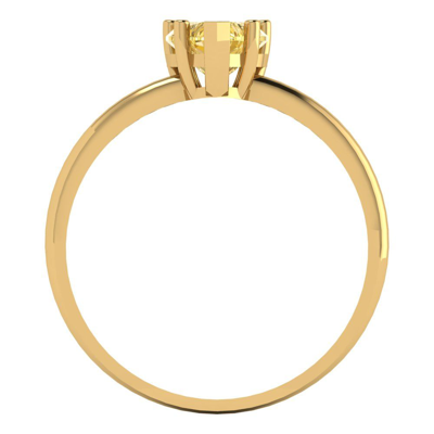 Pre-owned Pucci 1ct Heart Designer Statement Bridal Classic Yellow Stone Ring 14k Yellow Gold