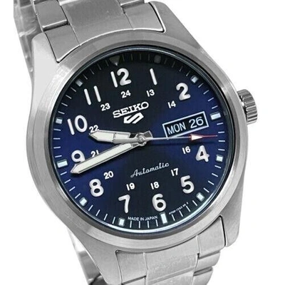Pre-owned Seiko 5 Automatic Watch 100 Meter Day Date Blue Dial Srpg29j1 (fedex 2 Day)
