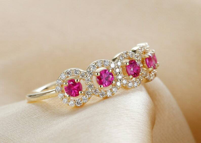 Pre-owned Handmade Natural Ruby Engagement Statement Ring Band In 14k Gold / Genuine Ruby In Red