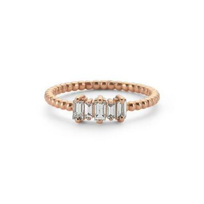 Pre-owned Handmade Simple Gold Ring - Small Diamond Ring - Dainty Gold Ring - Minimal Ring - In White