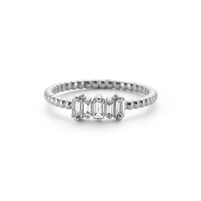 Pre-owned Handmade Simple Gold Ring - Small Diamond Ring - Dainty Gold Ring - Minimal Ring - In White