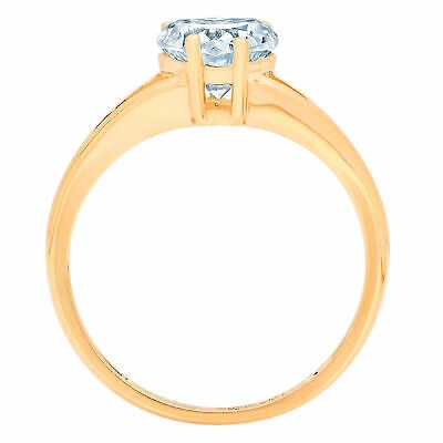 Pre-owned Pucci 1.5 Ct Heart Split Shank Statement Classic Swiss Topaz Ring 14k Yellow Gold In D