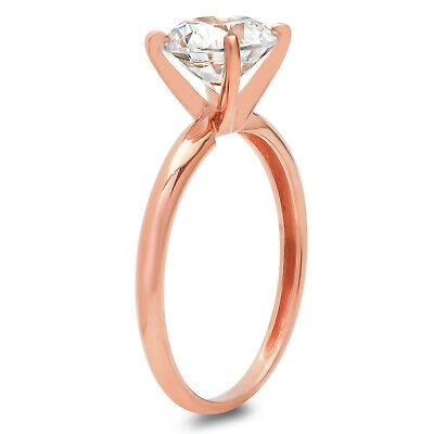 Pre-owned Pucci 0.5ct Round Designer Statement Bridal Classic Ring 14k Rose Gold Real Moissanite