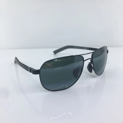 Pre-owned Maui Jim Guardrails Mj 327-02 Gloss Black With Neutral Grey Polarized Japan In Gray