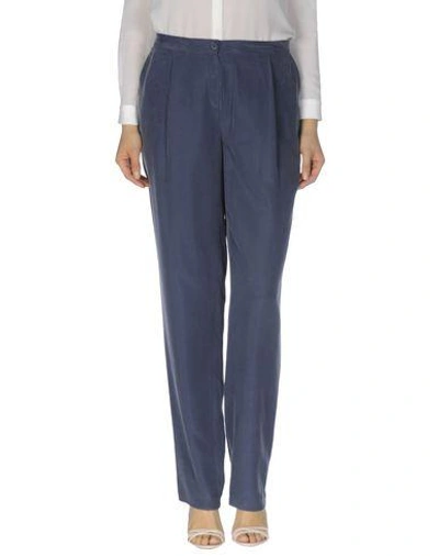 Shop Emporio Armani Casual Pants In Slate Blue