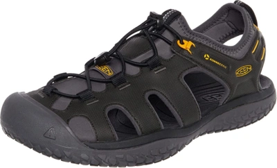 Pre-owned Keen Men's Solr High Performance Sport Closed Toe Water Sandal In Black/gold
