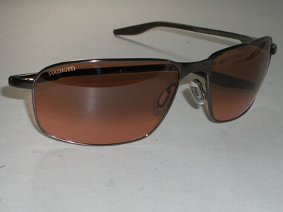 Pre-owned Serengeti Varese 8735 64[]16-130 Gradient Rose Metal Flex Hinge Wrap Sunglasses In Pink