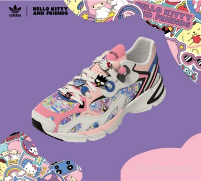 Pre-owned Adidas Originals × Hello Kitty And Friends Adidas Astir Hq4508 Unisex From Japan In White, Orange, Pink