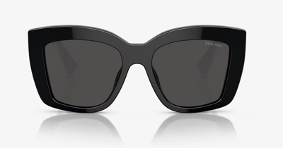 Pre-owned Prada Brand 2023 Miu-miu Women Sunglasses Mu 04ws 1ab-5s0 Authentic Italy Frame S In Gray