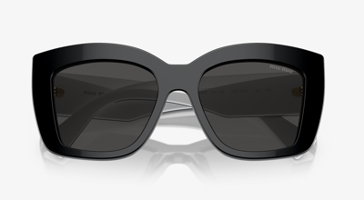 Pre-owned Prada Brand 2023 Miu-miu Women Sunglasses Mu 04ws 1ab-5s0 Authentic Italy Frame S In Gray
