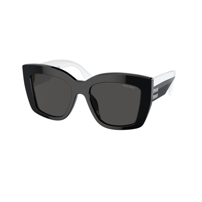 Pre-owned Prada Brand 2023 Miu-miu Women Sunglasses Mu 04ws 1ab-5s0 Authentic Italy Frame S In Gray
