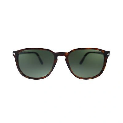 Pre-owned Persol 3019s Full Rim Square Acetate Eyeglasses Frames Havana - 24/31 - 52mm In Green