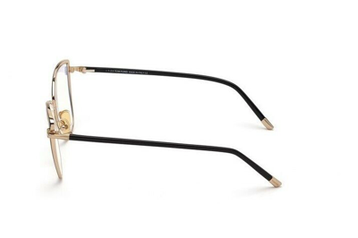 Pre-owned Tom Ford Ft5740b 001 Black Enamel-rose Gold/shiny Black Blue Block Eyeglasses