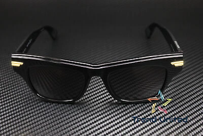 BOTTEGA VENETA Pre-owned Bv1122s 001 Square Black Shiny Grey 51 Mm Women's Sunglasses In Gray
