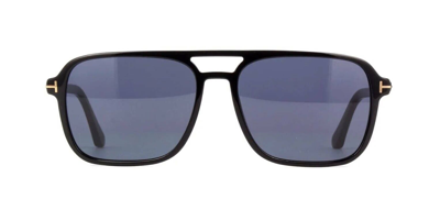 Pre-owned Tom Ford Ft 0910 910 01a Crosby Black Frame Smoke Grey Lens Sunglasses 59mm In Gray