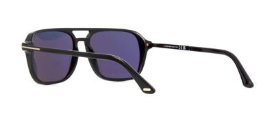 Pre-owned Tom Ford Ft 0910 910 01a Crosby Black Frame Smoke Grey Lens Sunglasses 59mm In Gray