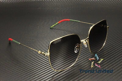Pre-owned Gucci Gg1195sk 001 Butterfly Metal Gold Grey 59 Mm Women's Sunglasses In Gray