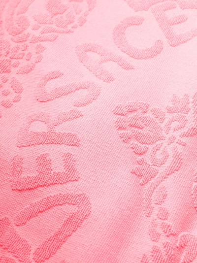Shop Versace Seashell Baroque Terry-cloth Bathrobe In Pink