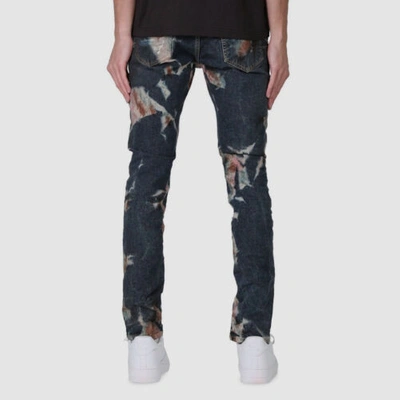 Pre-owned Purple Brand $650  Men's Blue Slim Paint Splatter Fit Skinny Jeans Pants Size 32