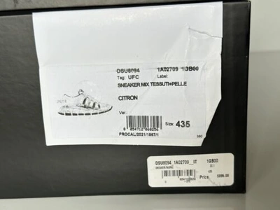 Pre-owned Versace $895  Trigreca Chain Reaction Sneakers Citron 10.5 (43.5) It Dsu8094 In Multicolor