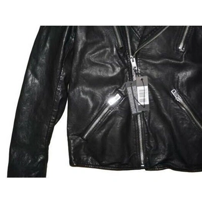 Pre-owned Diesel Mens Real Leather Biker Black Jacket, Size Xl, Xxl Rpp 840.00$,