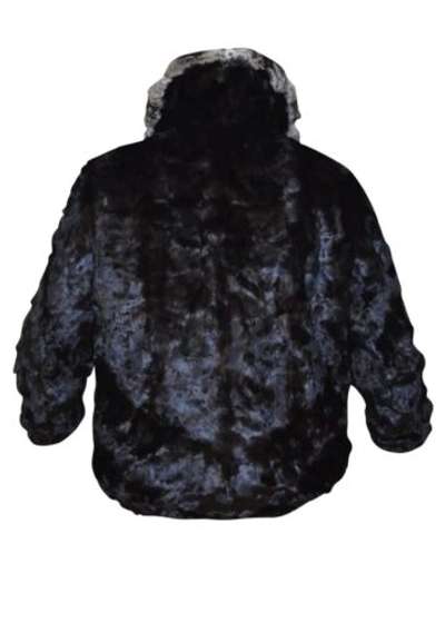 Pre-owned Handmade Man's Brown Real Mink Fur Bomber Jacket Coat All Sizes Rex Rabbit Fur Collar In Black Brown