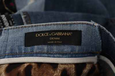 Pre-owned Dolce & Gabbana Jeans Patchwork Dg Fashion Wide Leg Denim It38/us4/xs 1900usd In Blue