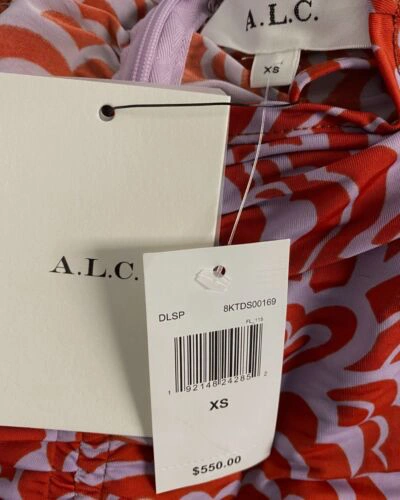 Pre-owned A.l.c $550 . Women's Red Ansel Longsleeve Funnel Neck Midi Bodycon Dress Size Xs
