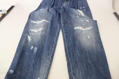 Pre-owned Dolce & Gabbana Jeans Blue Washed High Waist Loose Fit Pants It40/us6/s 1100usd