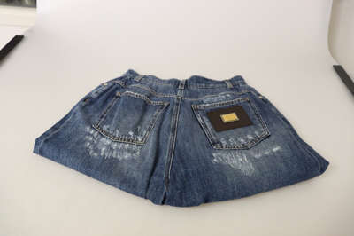 Pre-owned Dolce & Gabbana Jeans Blue Washed High Waist Loose Fit Pants It40/us6/s 1100usd