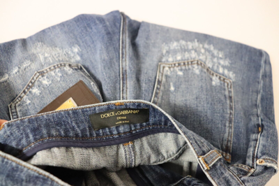 Pre-owned Dolce & Gabbana Jeans Blue Washed High Waist Loose Fit Pants It40/us6/s 1100usd