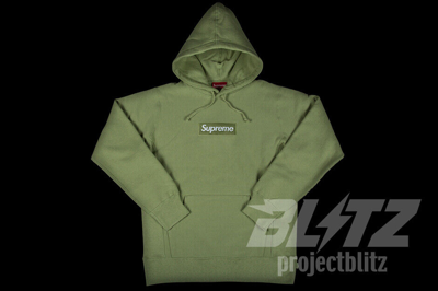 Pre-owned Supreme Box Logo Hooded Sweatshirt Sage M L Fw16 Hoodie Olive Green