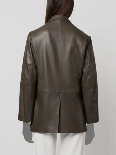 Pre-owned Vince $1495  Women's Brown Double Breasted Leather Jacket Size L