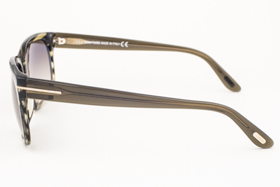 Pre-owned Tom Ford Barbara Striped Green / Gray Gradient Sunglasses Tf376 98k 58mm