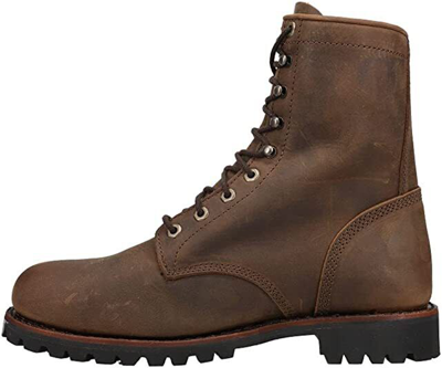 Pre-owned Chippewa Men's Nc2086 Classic 2.0 8" Plain Steel-toe Work Boots, Brown, Us 10.5d