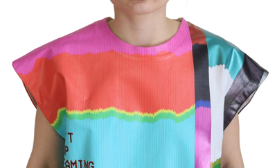 Pre-owned Dolce & Gabbana T-shirt Tank Tv Print Blouse Cotton Multicolor It36/us4 /xs $980