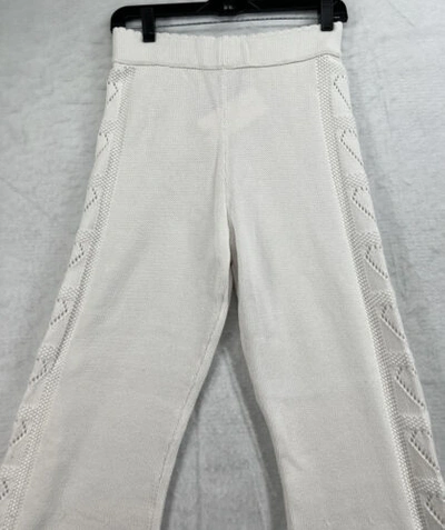 Pre-owned Free People Love Shack Fancy Toro Pants Size Large True White Patch Pointelle