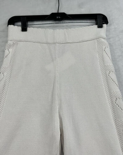 Pre-owned Free People Love Shack Fancy Toro Pants Size Large True White Patch Pointelle