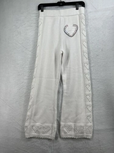 Pre-owned Free People Love Shack Fancy Toro Pants Size Large True White Patch Pointelle