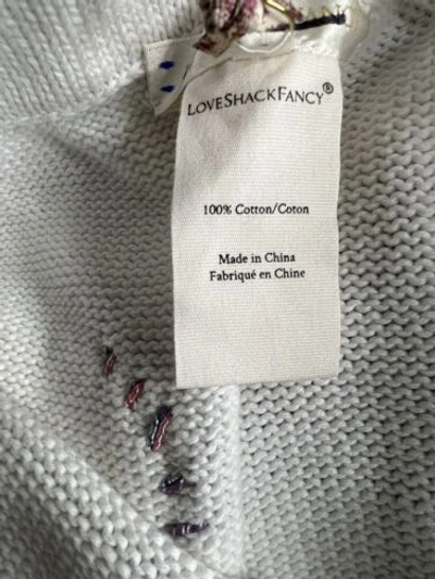 Pre-owned Free People Love Shack Fancy Toro Pants Size Large True White Patch Pointelle