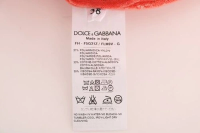 Pre-owned Dolce & Gabbana Dolce&gabbana Women Orange Blouse Viscose Floral Lace Transparent Buttons Top