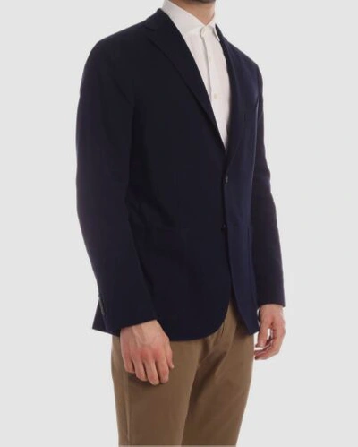 Pre-owned Boglioli $1325  Men's Us 42r/eu 52r Blue Pure Cotton Sport Coat Jacket Blazer